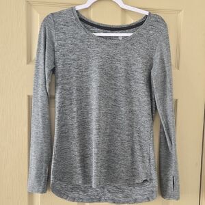 Champion Women's Heather Gray Long Sleeve Tee